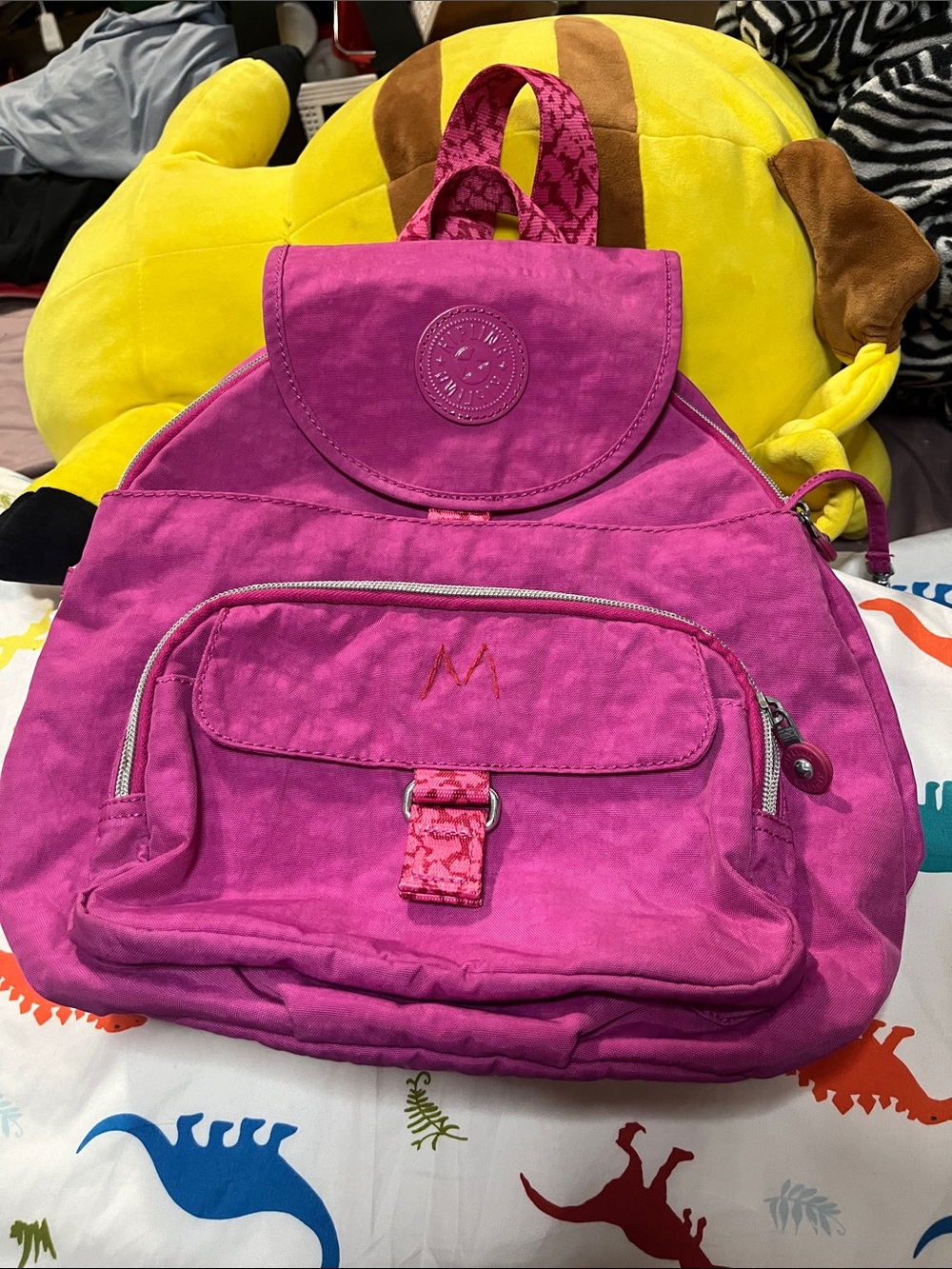 Kipling Bright Fuchsia Nylon Backpack